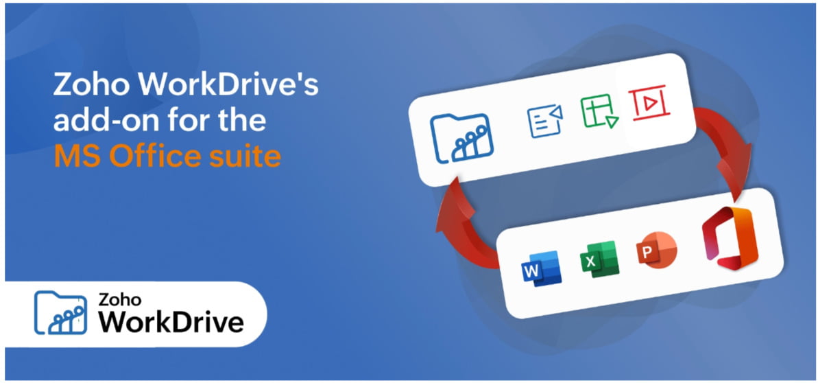Zoho Workdrive intégré à Microsoft Office