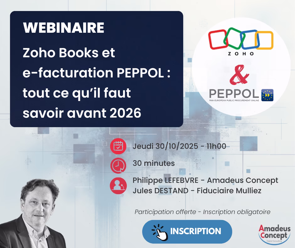 🇧🇪 WEBINAIRE Zoho Books prêt pour la facturation électronique PEPPOL en Belgique dès 2026