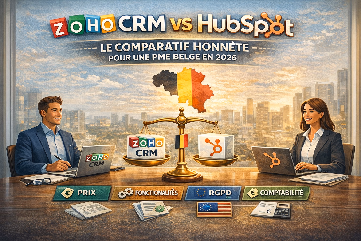 Zoho CRM vs HubSpot : le comparatif honnête pour une PME belge en 2026