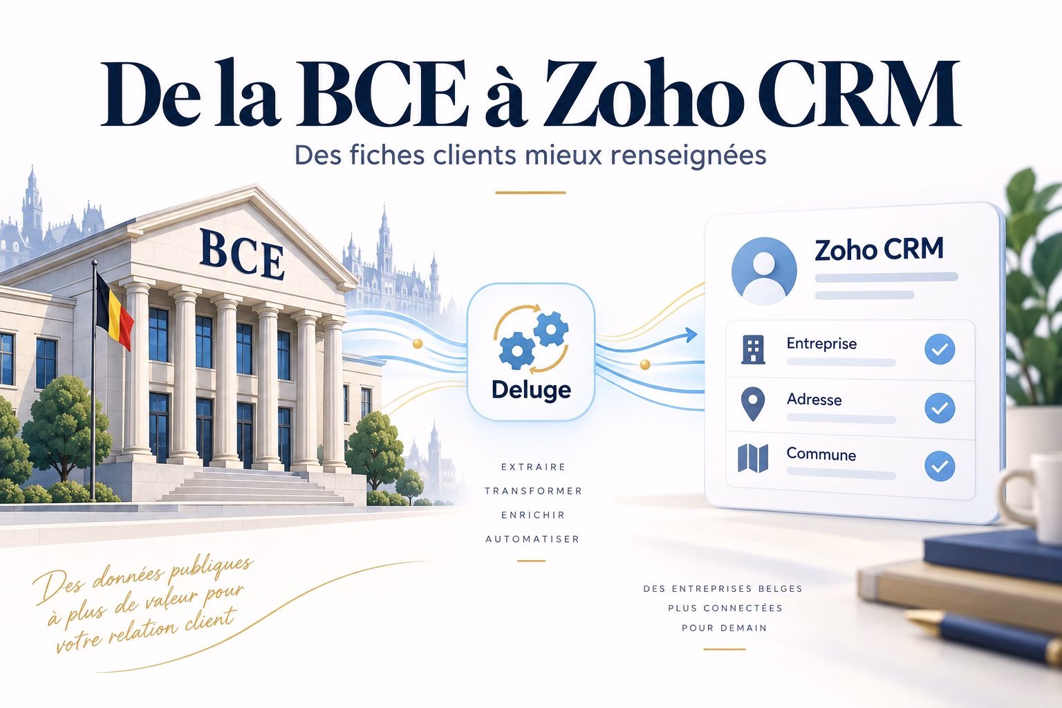 Connecter Zoho CRM à la BCE : une automatisation Deluge utile aux entreprises belges